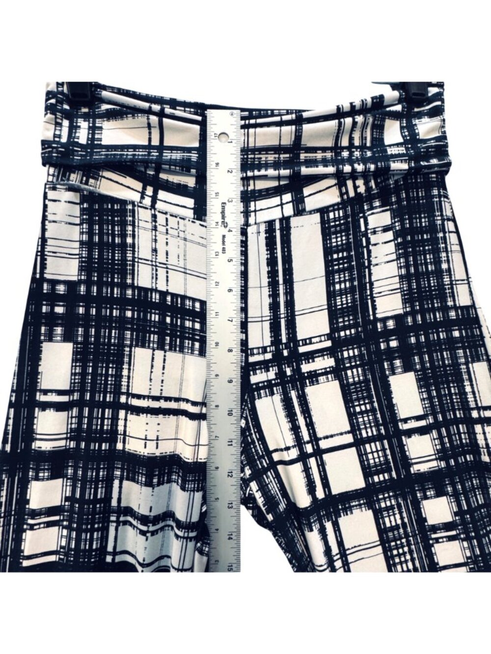 Vintage J Uptown USA Palazzo Pants Size L Black White Plaid Mod Wild Retro Y2K - Picture 6 of 8